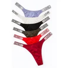 Calcinha Fio Dental Strass Love Secret Feminino