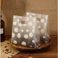 Sacos de Presente Reutilizáveis com Margaridas Sacolas Pequenas Transparentes Design Floral Perfeito para Festa