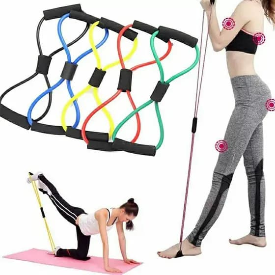 Elástico de Treino Extensor Exercício Fisioterapia Pilates Yoga Faixa Elástica Academia