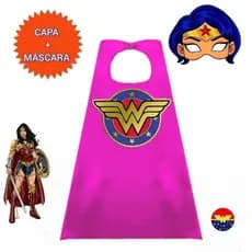 FANTASIA INFANTIL. 1 CAPA + 1 MÁSCARA SUPER MULHER MARAVILHA. FESTAS E EVENTOS.