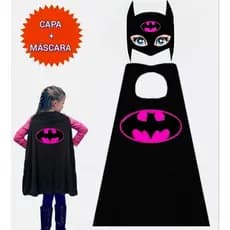 FANTASIA INFANTIL. 1 MÁSCARA + 1 CAPA SUPER BATGIRL. FESTAS E EVENTOS.