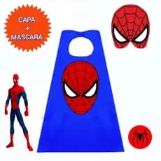 FANTASIA INFANTIL.  1 CAPA + 1 MÁSCARA SUPER HOMEM ARANHA.FESTAS E EVENTOS.