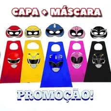 FANTASIA INFANTIL. 1 CAPA + 1 MÁSCARA SUPER POWER RANGERS! FESTAS E EVENTOS.