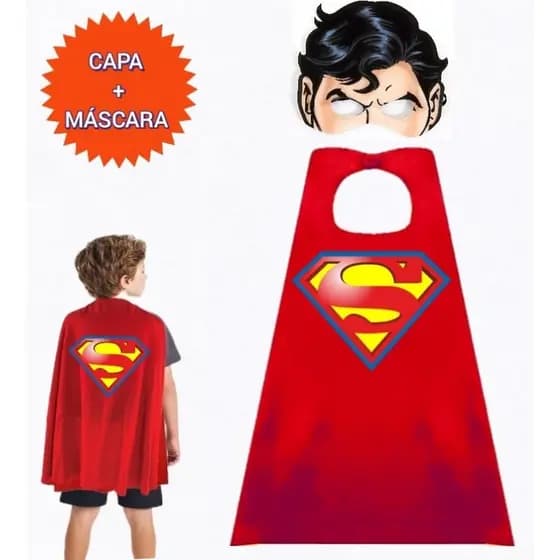 FANTASIA INFANTIL.  1 CAPA + 1 MÁSCARA SUPER HOMEM VERMELHO. FESTAS E EVENTOS.