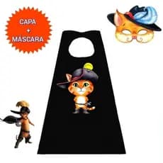 FANTASIA INFANTIL. 1 CAPA + 1 MÁSCARA SUPER GATO GUERREIRO. FESTAS E EVENTOS.