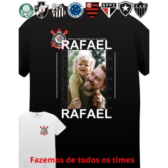 Camiseta de Time dia dos Pais - Algodão Sua foto AQUI
