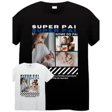 Camiseta Dia dos Pais Fotos e Nome - Algodão