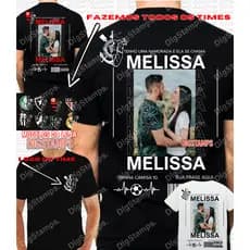 Camiseta de Time de Casal Tiktok Algodão 100% Personalizado Com Foto