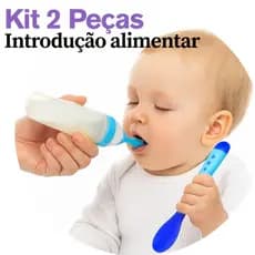 Kit Alimentação Bebe Colher Dosadora+ Colher Termo Sensível Segura e Prática