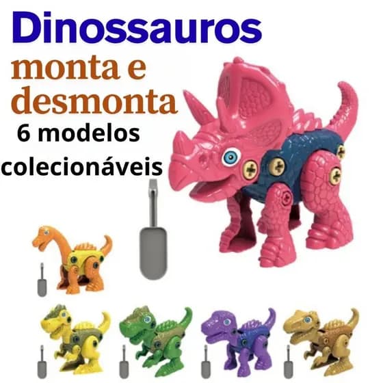 Brinquedo Dinossauro Monta e Desmonta Infantil Didático e Interativo