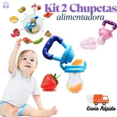 Kit 2  Chupeta Alimentadora  Bico Silicone Mordedor Mamadeira Fruta Bebê