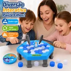 Jogo Brinquedo Pinguim Quebra Gelo Numa Fria Blocos Interativo Diversão Jogo de Mesa