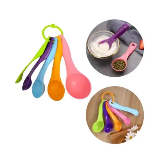 Kit com 5 Mini Colheres Medidoras Coloridas Colheres de Medidas Culinárias