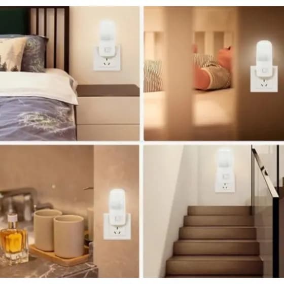Mini Luminária Abajur Led De Tomada Bivolt  Noturna Quarto De Bebê
