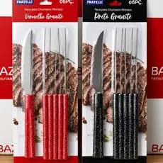 Kit Com 6 Facas Para Churrasco Mônaco  Granite