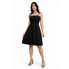 Vestido Feminino Curto com Lastex no Busto Alça Ajustavel Casual Verao