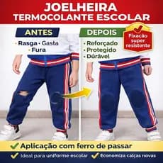 Kit 3 Pares Joelheira Termocolante Escolar Reforço Calça Uniforme Infantil Ferro De Passar