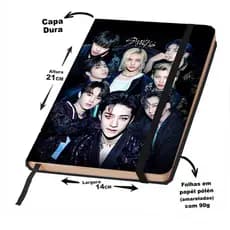 Caderno Sketckbook ou anotações STRAY KIDS capa dura 160 páginas