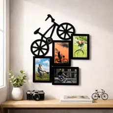 Mural De Fotos 10x15 Bike Meu Hobby Painel De Fotos Preto Porta Retrato Decoração Mesa Parede