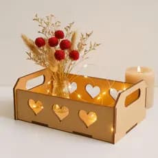 Kit 5 Caixote Lembrancinha Mdf Coração 15x10 Cestinha Decoração de Festa Aniversário
