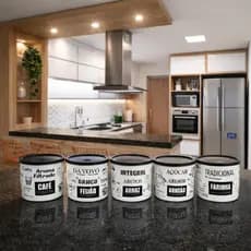 Porta Mantimento Plástico Pote Organizador Condimentos Alimentos Com Tampa Cozinha
