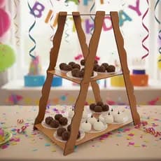 Escadinha Decoração Festa Aniversario Em Mdf Enfeite Mesa De Doce 3 Degraus