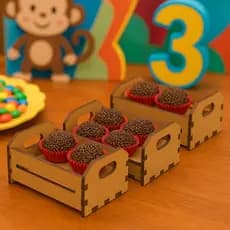 Kit Mini Caixote de Madeira 6x4 Mdf Lembrancinha Decoração Festa Centro de Mesa Aniversário