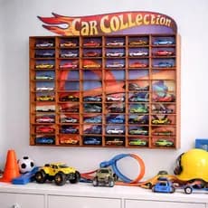 Porta Suporte Adesivado Nicho Organizador Para 50 Carrinhos Miniatura Expositor Mdf