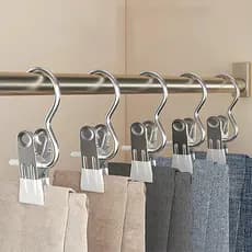 Kit 10-20 Cabide Roupa Ganchos de Calça Jeans Aço Inoxidável