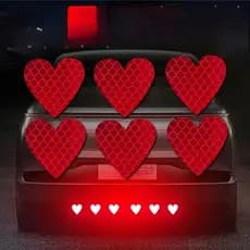 6 Peças Adesivos Refletivos Luminosos em formato de Coração para Carro, Moto, Capacete e Bicicleta