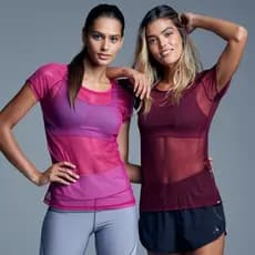 Kit 2 Blusa Tule Transparente Versátil Moda Feminina Despojada Respirável Treino Academia Leve