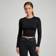 Blusa Manga Longa Baby Tee Slim Fit Comfort Premium Moda Blogueira Chique Justa Feminina