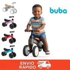 Bicicleta de Equilíbrio Infantil Buba Baby 4 Rodas Andador Sem Pedal Mini Bike Educativa Primeiro Passinho Criança Bebê