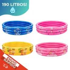 Piscina Infantil 3 Anéis 190Litros Astronauta Inflável Bebe Criança Grande Piscina Praia Menino Azul