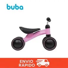 Bicicleta de Equilíbrio Buba 4 Rodas Rosa Menina Infantil Bebê Sem Pedal Treino de Equilíbrio e Coordenação Motora