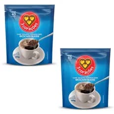 Café Solúvel Granulado Descafeinado 3 Corações kit 40g