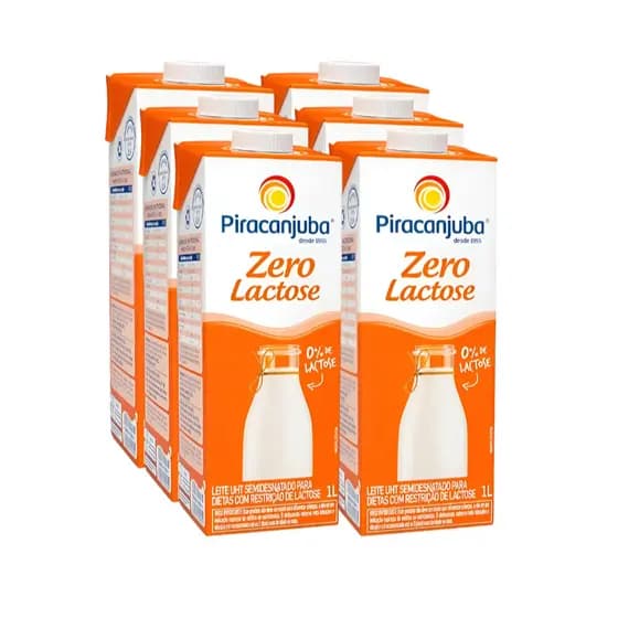 6x leites zero lactose piracajuba 1litro | saboroso com zero lactose