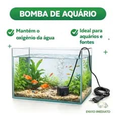 Bomba Para Aquário Submersa 3W –   Ideal para Aquários e Fontes Circula Água com Eficiência para Uso Doméstico e Hobby