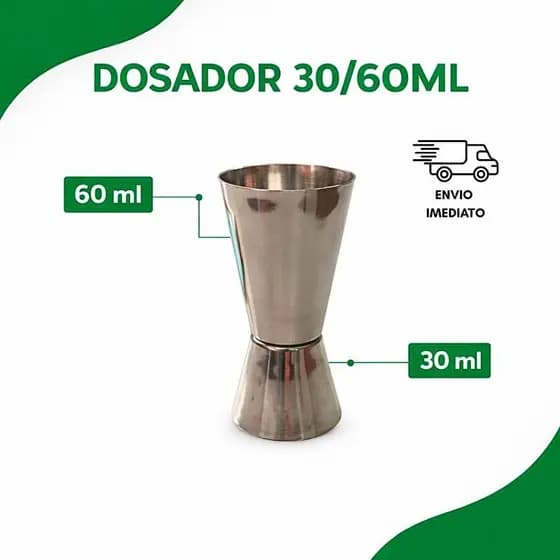 Kit Copo Dosador 30/60ml com 2Unidades – Mede Doses Para Drinks Ideal Para Bartenders Bares Festas e Uso Doméstico