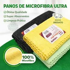Panos de Microfibra Ultra – Limpeza Profissional Limpeza Doméstica 40x40 e 60x80 | Secagem Rápida | Multiuso