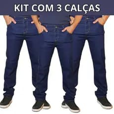 Kit 3 Calças Jeans Masculina Trabalho/Passeio Elastano Lycra Direto Da Fábrica