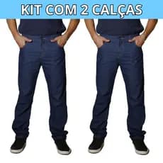 Kit 2 Calças Jeans Masculina 100% Algodão Azul de Trabalho Uniforme Direto da Fabrica