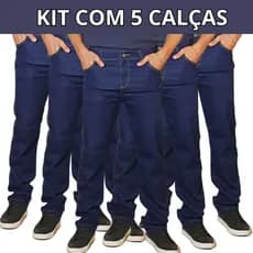 Kit 5 Calças Jeans Masculina Trabalho/Passeio Elastano Lycra Direto Da Fábrica