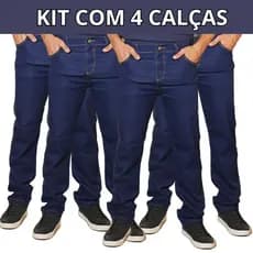 Kit 4 Calças Jeans Masculina Trabalho/Passeio Elastano Lycra Direto Da Fábrica
