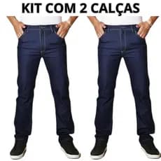 Kit 2 Calças Jeans Masculina Com Elastano Lycra Reforçada Resistente Linha Premium