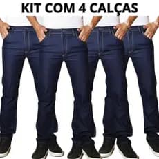 Kit 4 Calças Jeans Masculina Com Elastano Lycra Reforçada Resistente Linha Premium