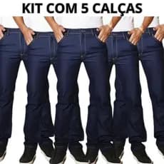 Kit 5 Calças Jeans Masculina Com Elastano Lycra Reforçada Resistente Linha Premium