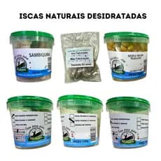 Iscas Naturais Tripa de Frango, Caramujo e Sambiquira Desidratada Palmarys