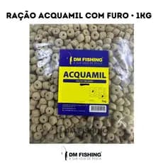 RAÇÃO EM GRÃO ACQUAMIL FURADA 1kg Ideal para pesca de peixes de pesqueiro.