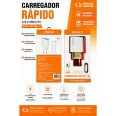 Carregador tipo C carregamento rapido 2 entradas USB A'Gold